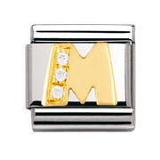 Nomination Letter M with Cubic Zirconia.     Ref: 030301 13