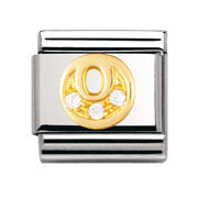 Nomination Letter O with Cubic Zirconia.     Ref: 030301 15