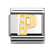 Nomination Letter P with Cubic Zirconia.     Ref: 030301 16