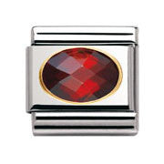 Nomination Red Faceted Cubic Zirconia