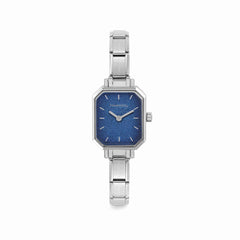 Paris Blue Glitter Rectangular Watch