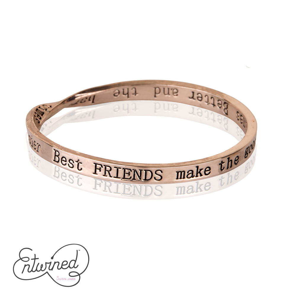 Entwined Best Friends... Rose Gold Bangle
