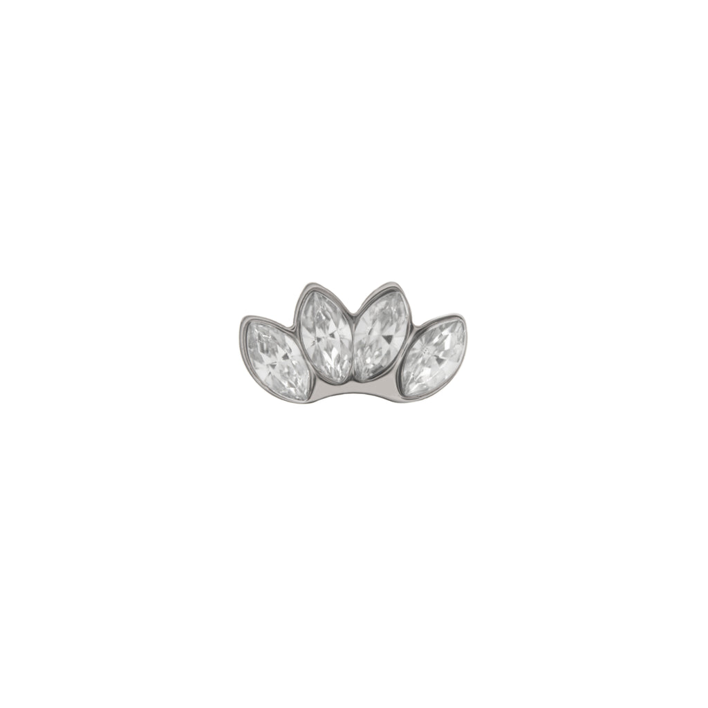 Buckle Up Silver Lotus Flower Charm