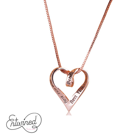 Entwined Best Friends.. Necklace Rose Gold Plated