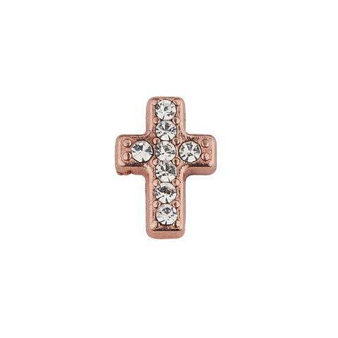 ROSE GOLD CROSS WITH CRYSTALS
