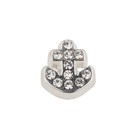 SILVER ANCHOR CHARM WITH CRYSTALS