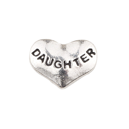 SILVER HEART DAUGHTER CHARM