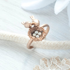 Secret Garden Two Birds Ring With Pearls