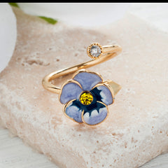 Secret Garden Flower & Crystal Ring