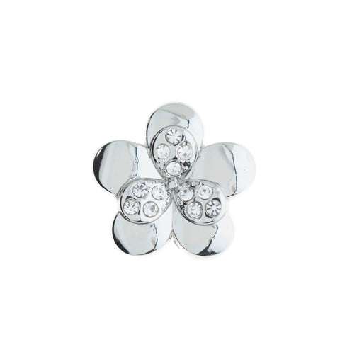 Buckle Up Silver Flower Charm