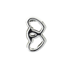 Buckle Up Silver Double Heart Charm