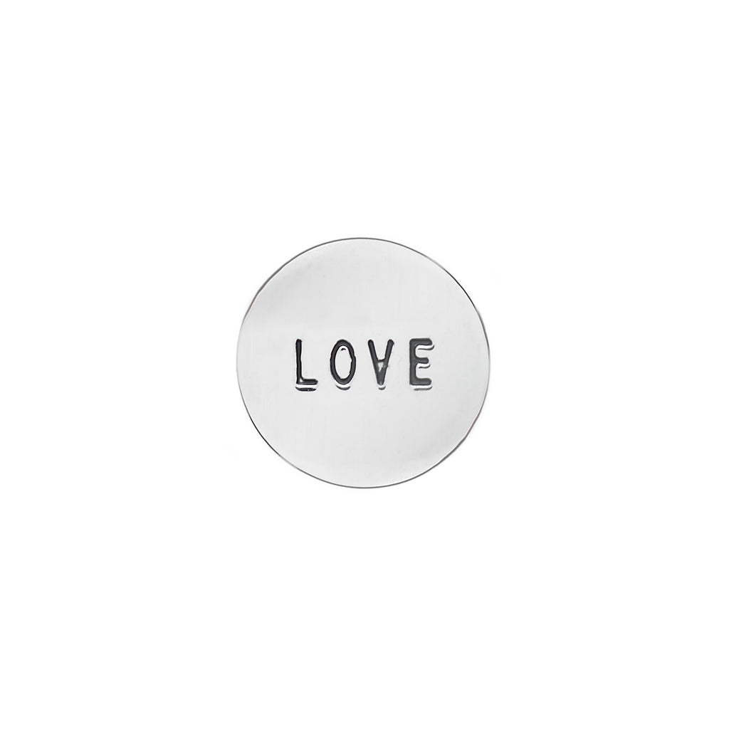 Buckle Up Silver Love Disc Charm