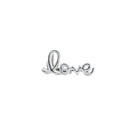 Buckle Up Silver Written Love Charm