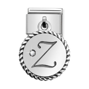 Classic Silver & CZ Letter Z Drop Charm
